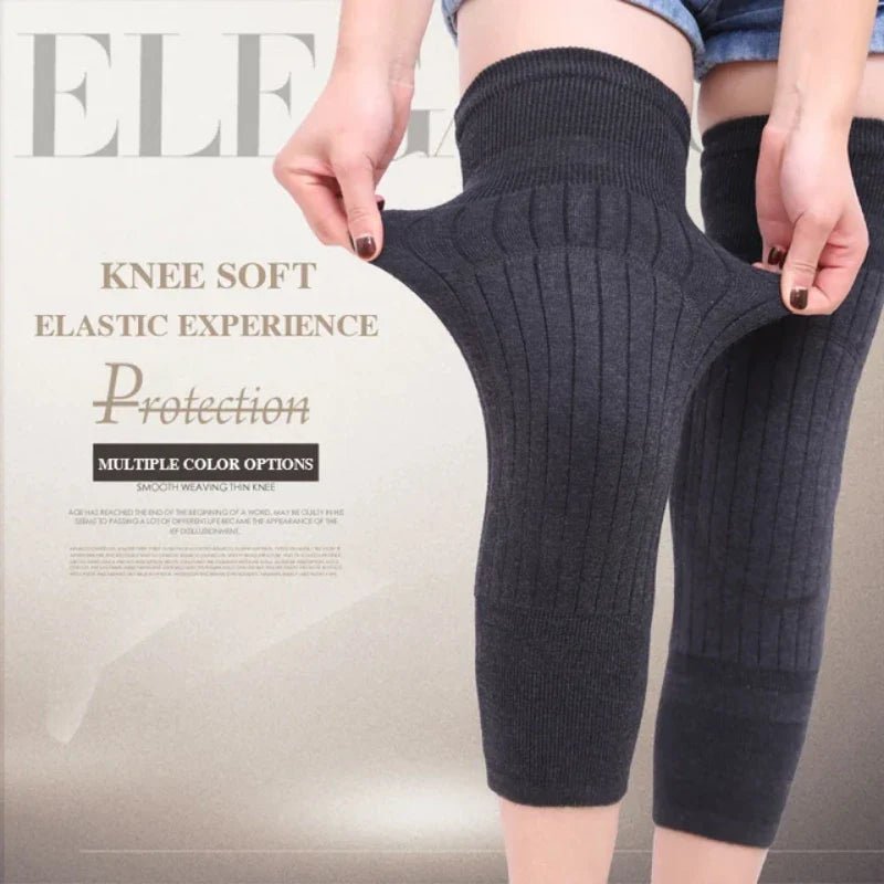 2 Pcs Size Adjustable Warm Wool Knee Pads Set - Miraaj
