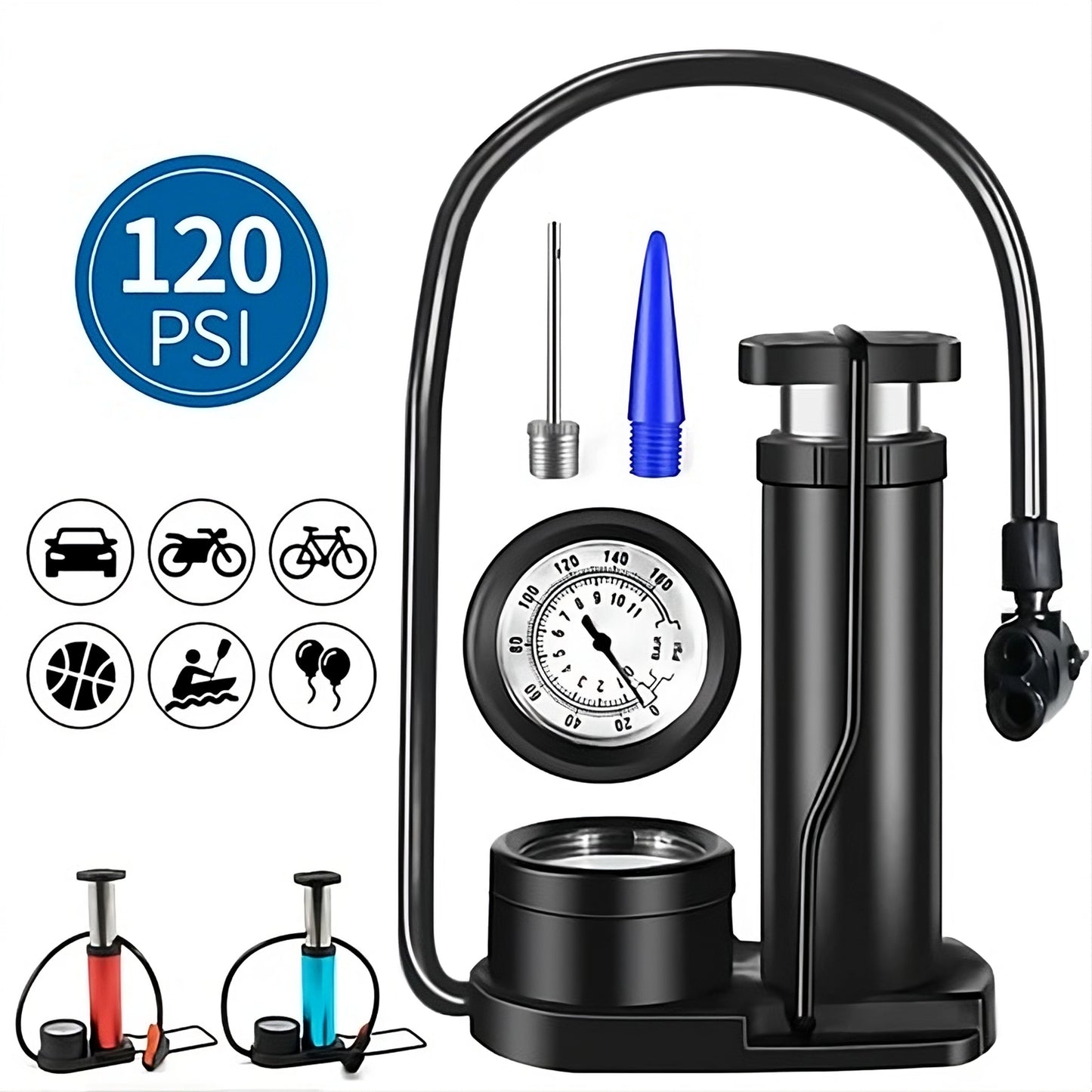 Foot Air Pump with Gauge - Miraaj