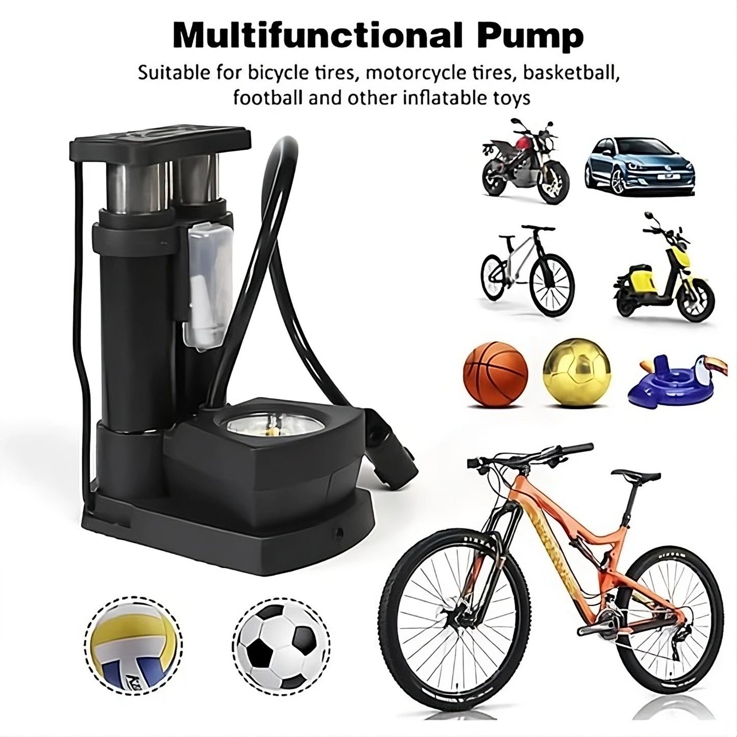 Foot Air Pump with Gauge - Miraaj